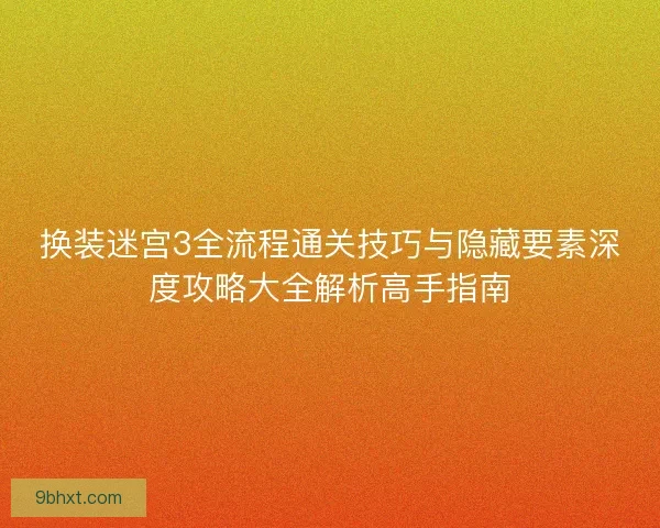 换装迷宫3全流程通关技巧与隐藏要素深度攻略大全解析高手指南